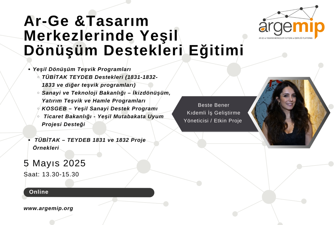Ar-Ge &Tasarım Merkezlerinde Yeşil Dönüşüm Destekleri Eğitimi