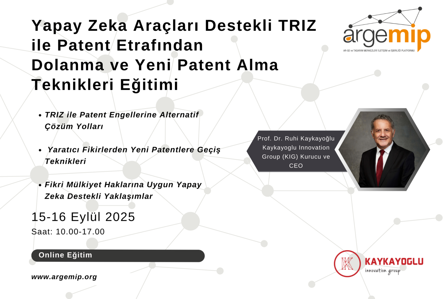 Yapay Zeka Araçları Destekli TRIZ ile Patent Etrafından Dolanma ve Yeni Patent Alma Teknikleri Eğitimi